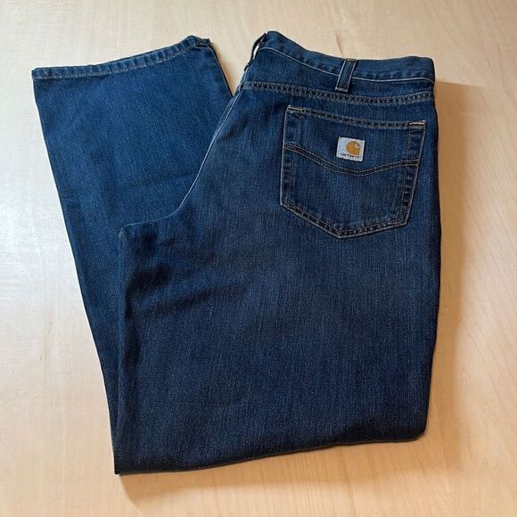 Carhartt Denim Jeans Men's‎ 38X32 Relaxed Fit Blue With Fade Distressed 100115 - Picture 1 of 6